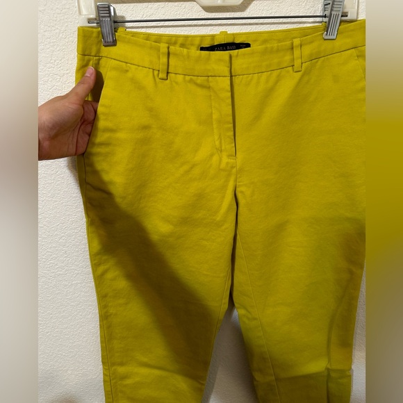 ZARA BASIC Chartreuse Chino Ankle Length Trousers WITH CALLOUTS - Picture 5 of 8